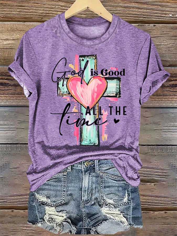 Women's "God is Good All The Time" Print  T-Shirt