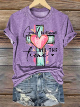 Women's "God is Good All The Time" Print  T-Shirt