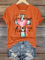 Women's "God is Good All The Time" Print  T-Shirt