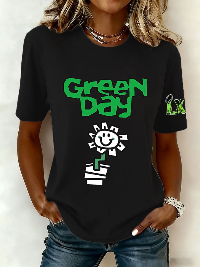 Women's Rock Band Print Casual T-Shirt