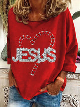 Women's Faith Valentine's Day Heart Printed Casual Sweatshirt