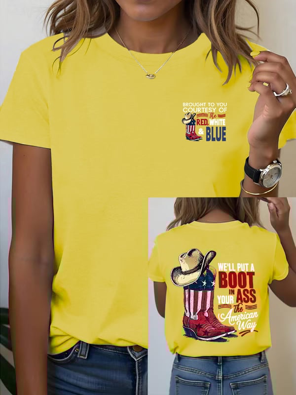 🔥Buy 3 Get 15% Off Women's WE'LL PUT A B00T IN YOUR ASS  Print T-Shirt