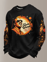Men's Long-Sleeve T-Shirt with Music Tour Print