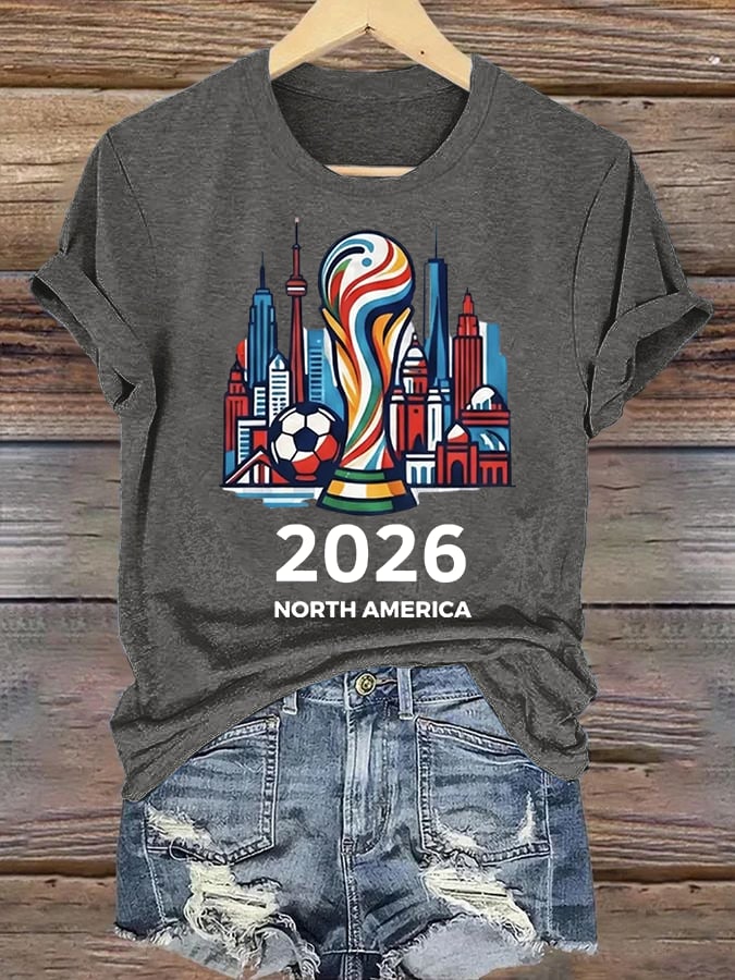 Women's  North America WC 2026 Soccer printed T-shirt