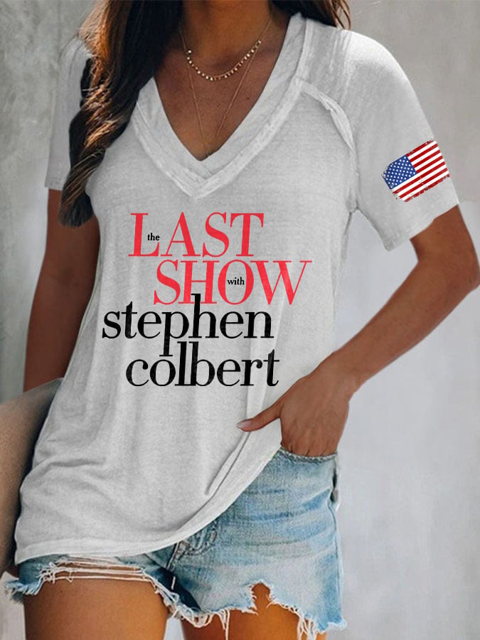 🔥Buy 3 Get 15% Off V-Neck Retro Last Show Print T-Shirt