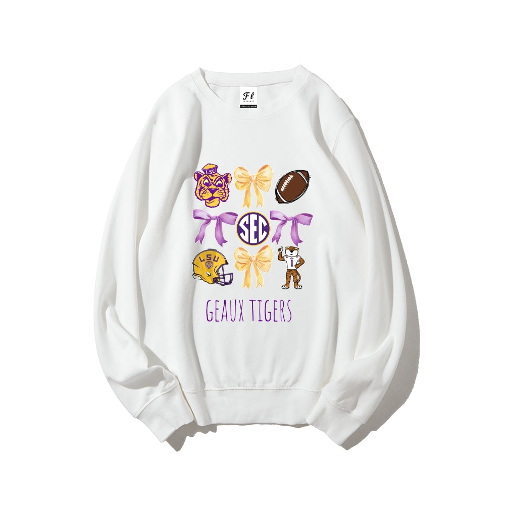 Colleges Football Design Sweatshirt-GEAUX TIGERS