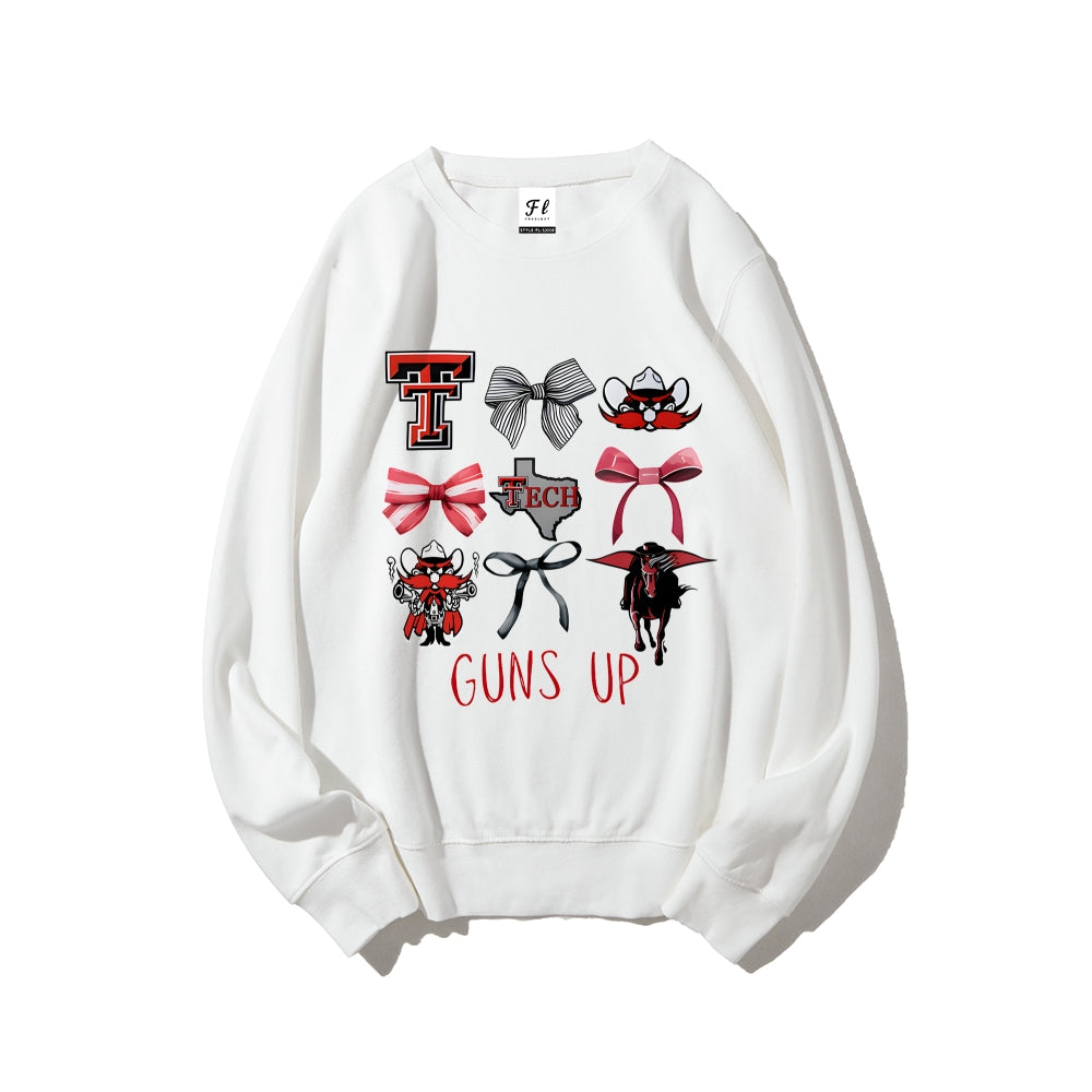 Colleges Football Design Sweatshirt-GUNS UP