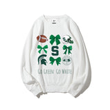 Colleges Football Design Sweatshirt-GO GREEN GO WHITE
