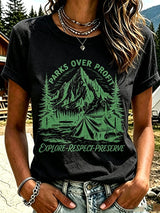 Women's National Park Print Casual T-Shirt