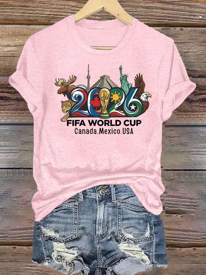 Women's  2026 Canada Mexico Usa Football T-shirt