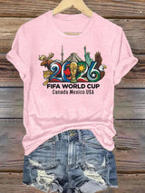 Women's  2026 Canada Mexico Usa Football T-shirt