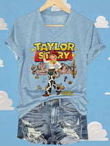 V-Neck Retro I Knew It Print T-Shirt