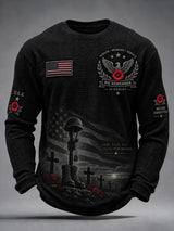 Men's Veterans Day Theme Waffle Long Sleeve T-Shirt