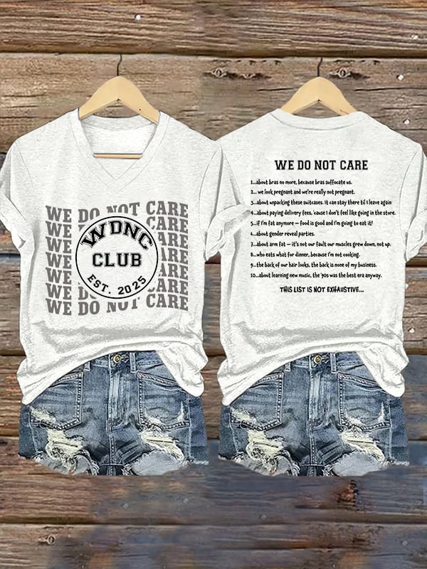 Women's  Retro Funny Proud Member Of  Club We Do Not Care Menopause Perimenopause Print T-Shirt