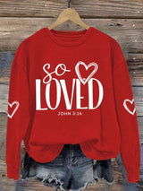 Women'S So Loved John 3:16 Printed Sweatshirt