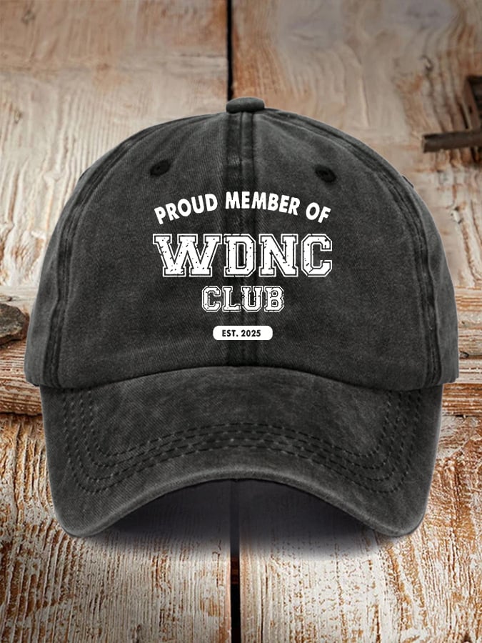Retro Proud Member Of WDNC Club Est. 2025 Menopause Perimenopause Print Baseball Cap