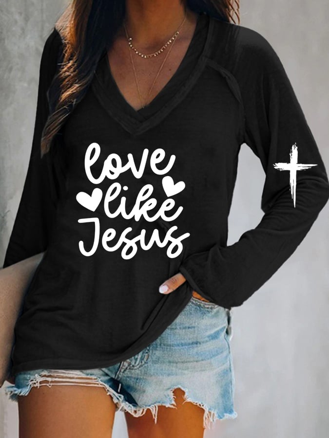 Women's Love Like Jesus Print T-Shirt