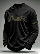 Men's Veteran Pride DD-214 Printed Waffle Long-Sleeve T-Shirt