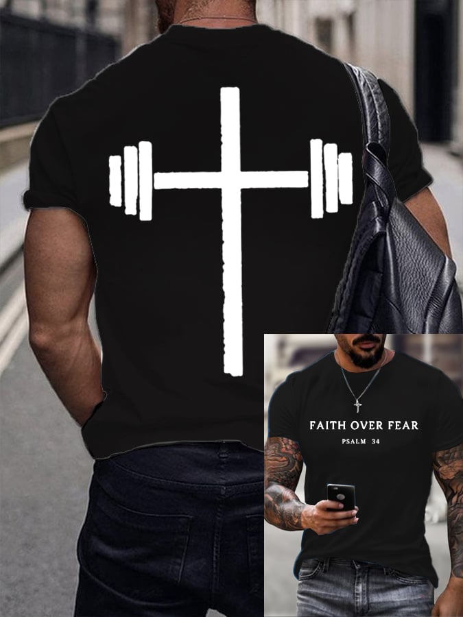 🔥Buy 3 Get 15% Off🔥Men's Gym Faith Printed Shirt