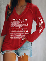 V-neck Retro Funny WDNC Menopause Perimenopause Print T-Shirt