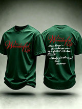 Men's It's A Wonderful Life Christmas Print Round Neck T-shirt