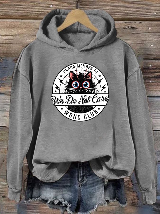 Women's  Retro Funny Proud Member Of Club We Do Not Care Menopause Perimenopause Print  Hoodie
