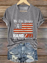 Women's We The People Hands Off My Social Security Print T-Shirt