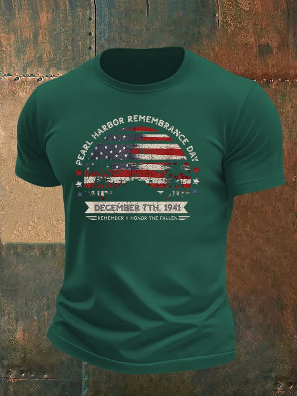 🔥Buy 3 Get 15% Off Men's  Pearl Harbor Memorial Day Hawaii USA Flag Day of Infamy   T-shirt