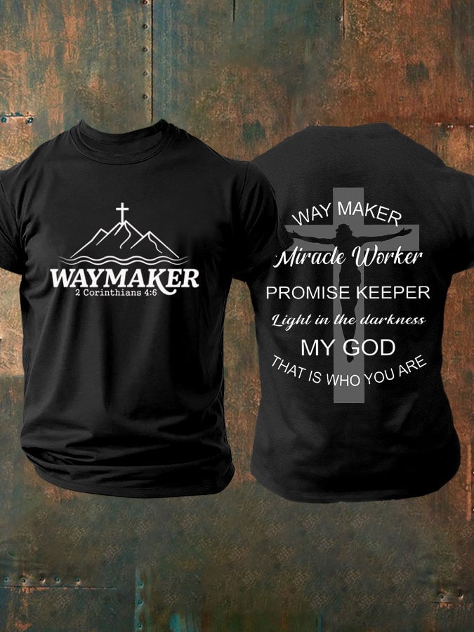 🔥Buy 3 Get 15% Off🔥Men's Faith Waymaker Print Casual T-Shirt