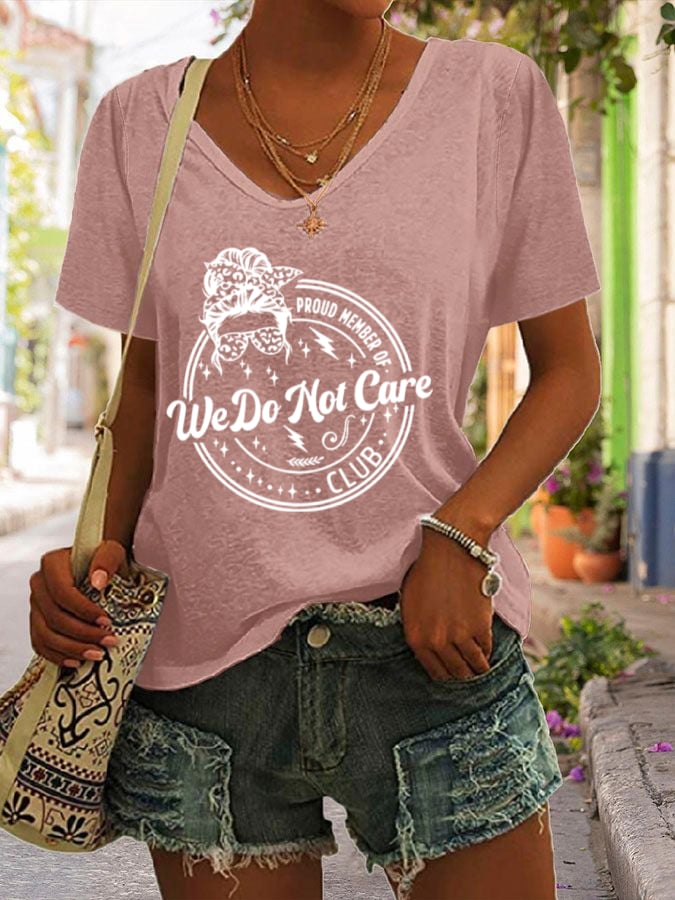 Women's  V-neck Retro Funny Proud Member Of  Club Menopause Perimenopause Print T-Shirt