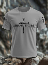 🔥Buy 3 Get 15% Off🔥Men's Faith Jesus Saves Print Casual T-Shirt