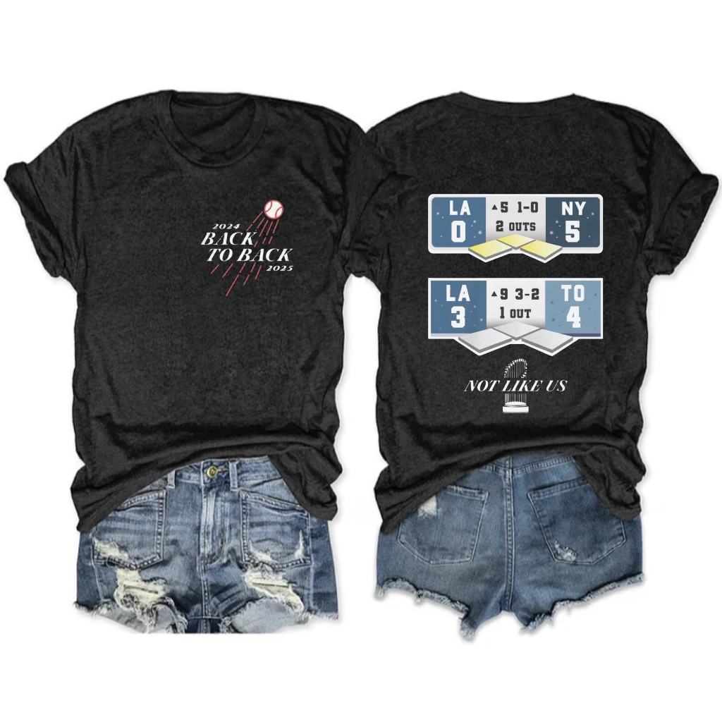 2025 Dodgers Back to Back Scoreboard Tee