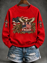 Women's Red Friday Print Sweatshirt