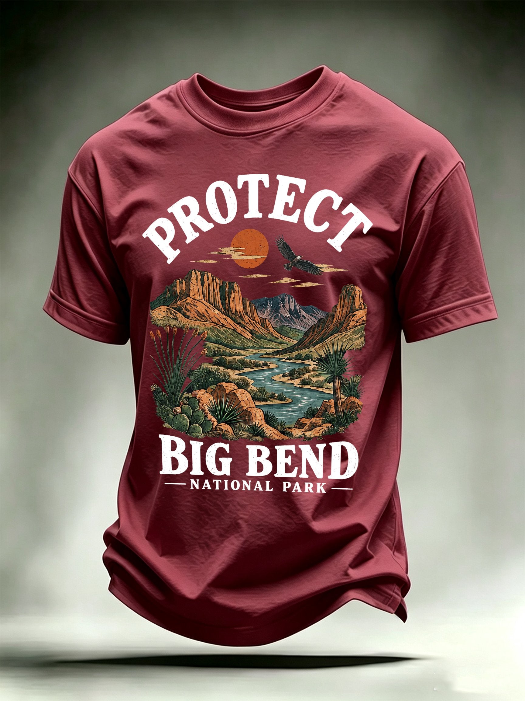 Men's Protect Big Bend National Park, Scenic Desert Landscape T-Shirt