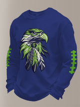 Men's Football Waffle Fabric Long-sleeved T-shirt
