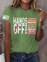 🔥Buy 3 Get 15% Off🔥Women's Retro Hands Off Protest Print T-Shirt