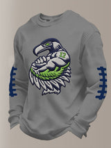 Men's Football Waffle Fabric Long-sleeved T-shirt