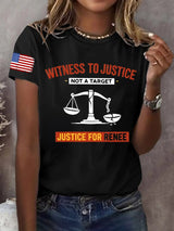 Retro Witness To Justice -Not A Target Justice For Renee Print T-Shirt