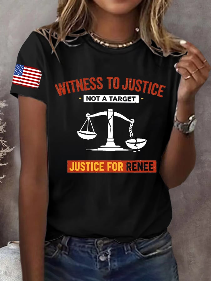 Retro Witness To Justice -Not A Target Justice For Renee Print T-Shirt