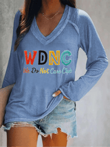 Women's  V-neck Retro Funny Proud Member Of WDNC Club Menopause Perimenopause Print T-Shirt
