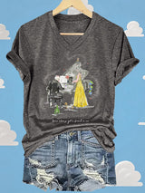 V-Neck Retro You've Always Got A Friend In Me Print T-Shirt