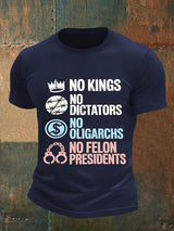 Men's  No Kings No Dictators Protest print  T-Shirt