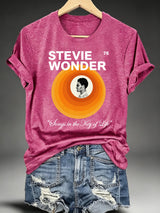 Women's  Retro Album Concentric Circles Graphic Apparel Anniversary Tour  Shirt