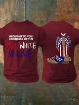 Men's  RED, WHITE & BLUE  Print T-Shirt