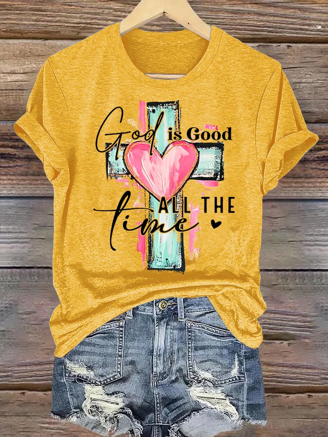 Women's "God is Good All The Time" Print  T-Shirt