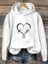 Women's Faith Cross Love Print Casual Round Neck Sweatshirt