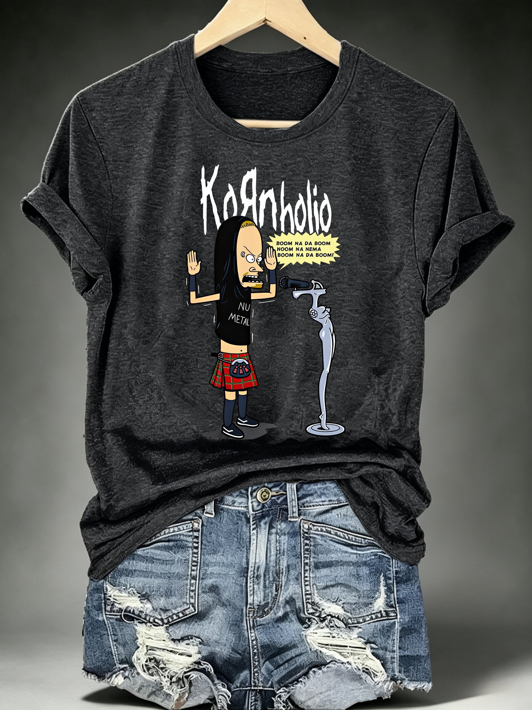 Women's  Kornholio Nu-Metal Cartoon  Pop Culture T-Shirt