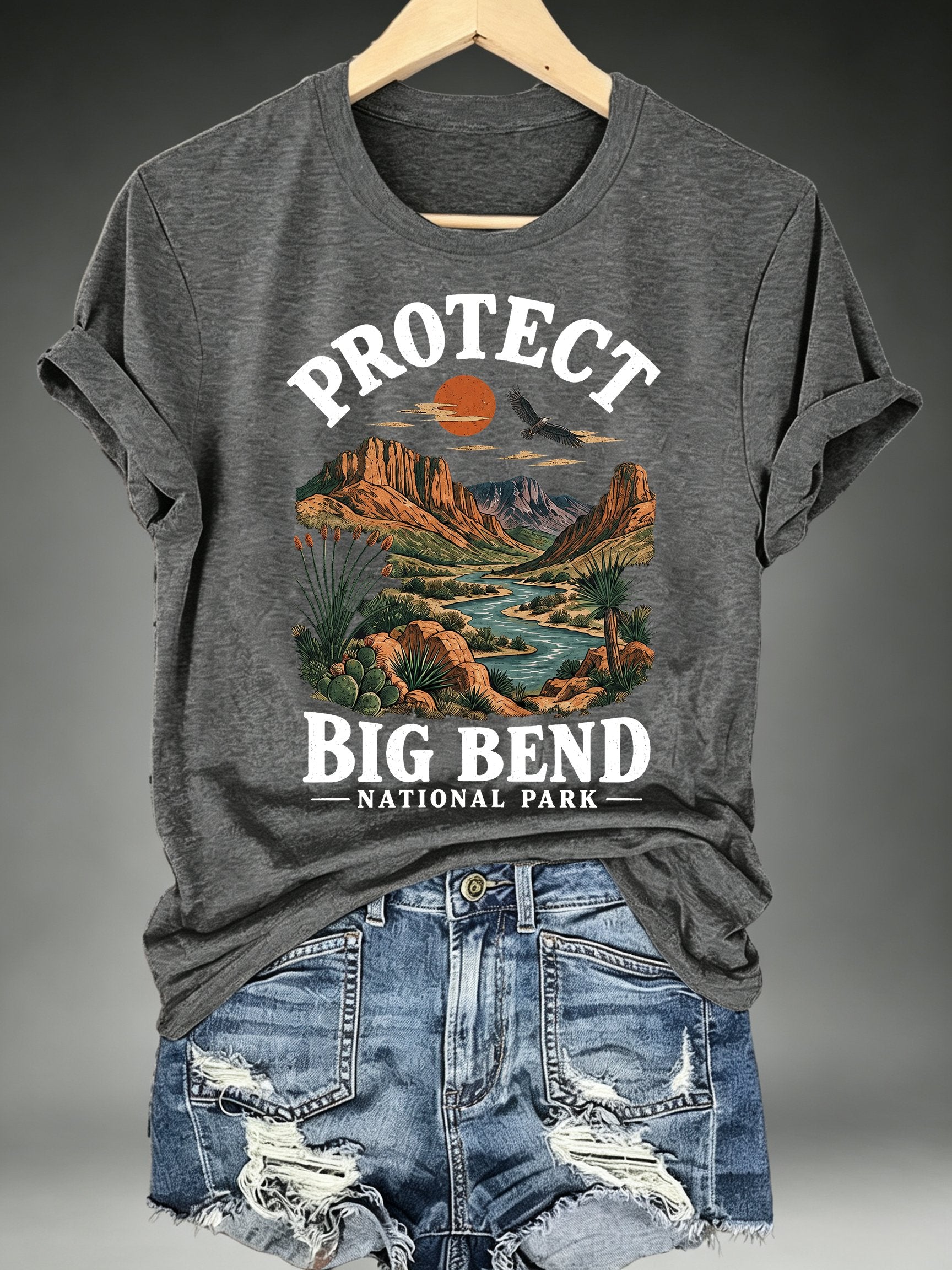 Women's Protect Big Bend National Park, Scenic Desert Landscape T-Shirt