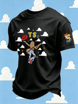 Men's Retro I Knew It Print Round Neck T-shirt