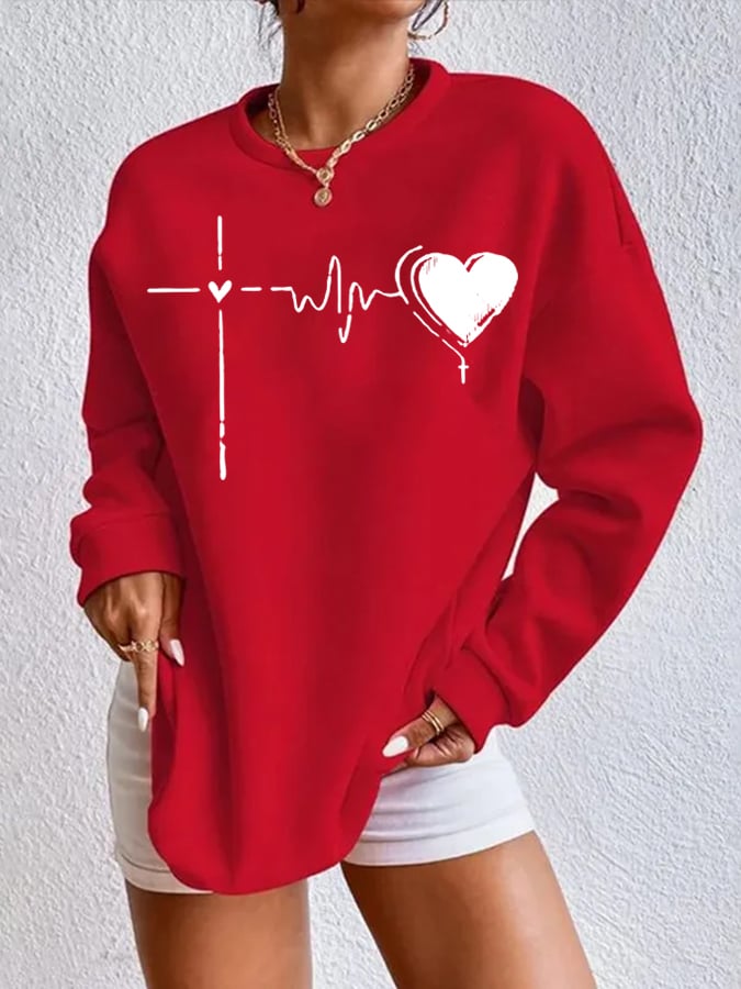 Women's Love Print Sweatshirt